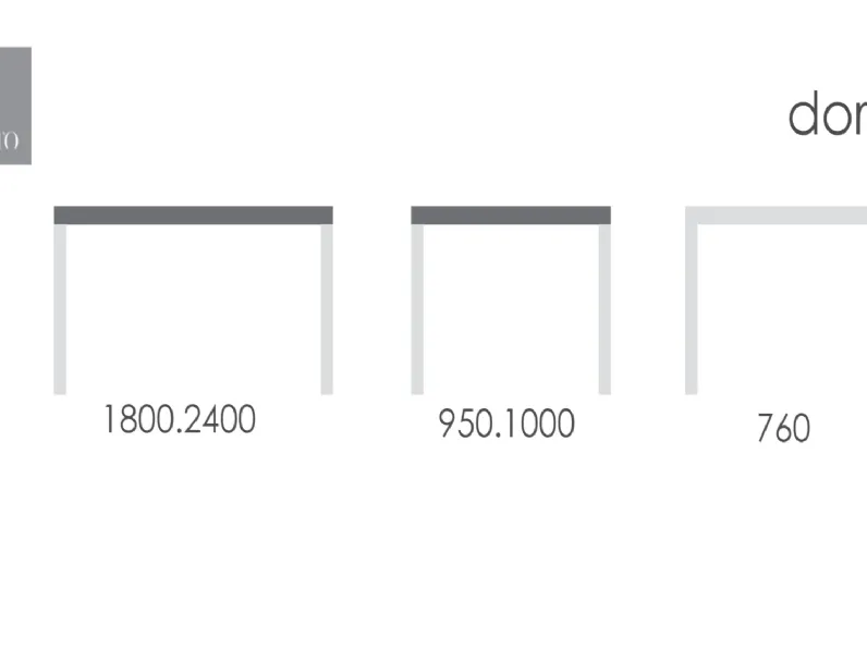 Tavolo fisso Tavolo da pranzo doria - 1800 x 950 x 760 mm  Artigianale a prezzo ribassato