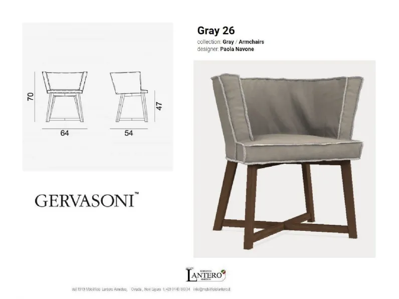 Tavolo Tavolo e sedie gray gervasoni Gervasoni in OFFERTA OUTLET -28%