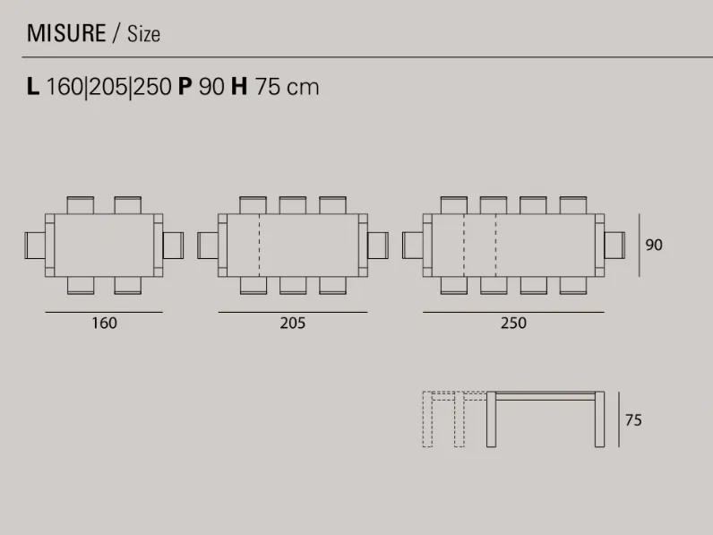 Tavolo in laminato rettangolare Mottes mobili monolite 160 Artigianale a prezzo ribassato