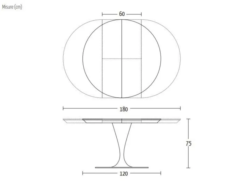 Tavolo in laminato rotondo Sun Altacom in offerta outlet