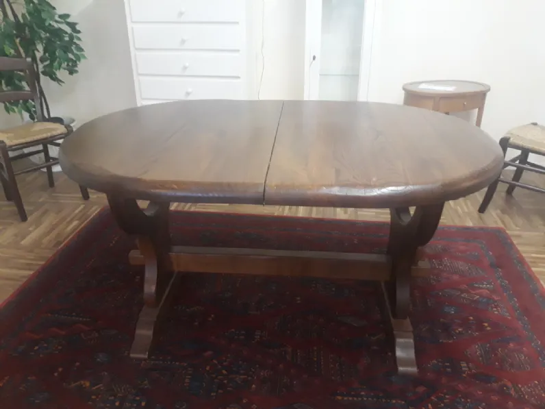 Tavolo in legno ovale Paganelli  Artigianale a prezzo ribassato