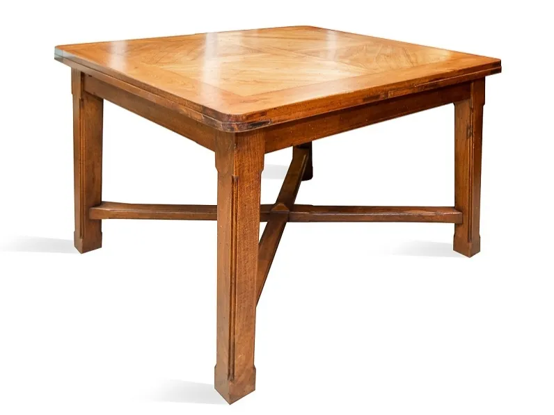 Tavolo in legno quadrato Croce Artigianale in offerta outlet