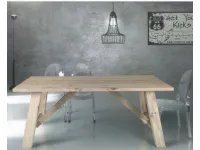 Tavolo in legno rettangolare  atelier in rovere impiallacciato- art.814 Artigianale in Offerta Outlet