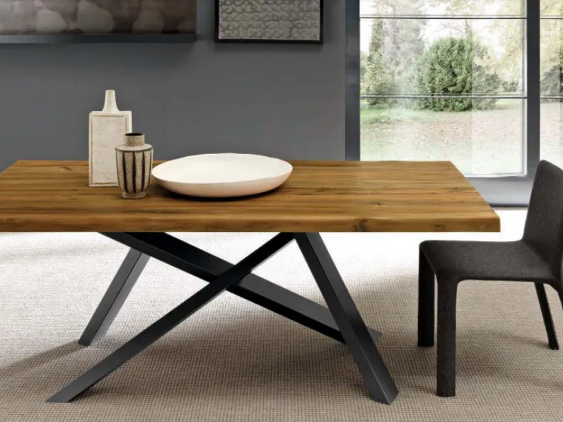 Tavolo in legno rettangolare Crossing Fgf mobili a prezzo scontato