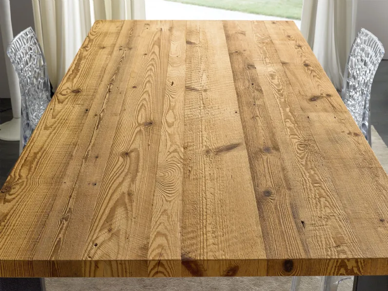 Tavolo in legno rettangolare Tavolo in conifera vecchia pt003 Artigiani veneti in offerta outlet