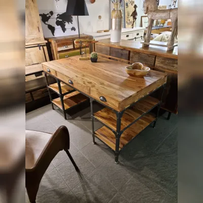 Tavolo in legno rettangolare Tavolo scrivania old newport  industrial   Outlet etnico in offerta outlet
