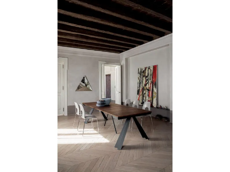 Tavolo in legno rettangolare Tonin casa consolle allungabile ventaglio 300 cm  Tonin casa in offerta outlet