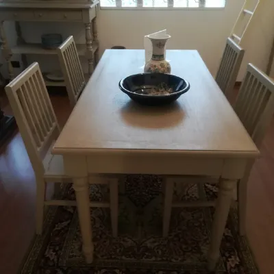 Tavolo in legno rettangolare  Verceral  Artigianale e sedie a prezzo scontato