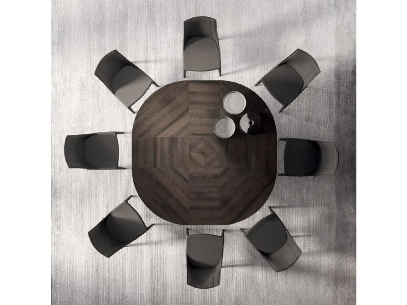 Tavolo rotondo in legno Rotondo maxi allungabile brevettato di Md work in Offerta Outlet