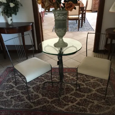 Tavolo in metallo rotondo Tavolino con sedie Ciacci a prezzo ribassato