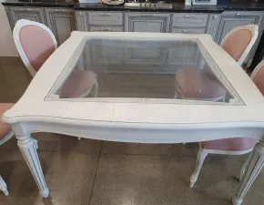 Tavolo in vetro quadrato Pantheon Lube cucine in offerta outlet