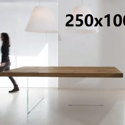 Tavolo in legno rettangolare Air wildwood 250x100 Lago in offerta outlet