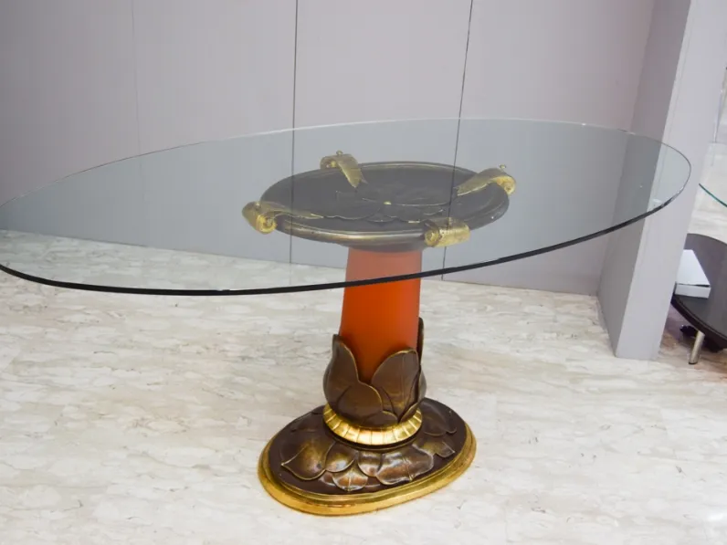 Tavolo ovale con basamento con basamento centrale Tc6938 Tonin casa