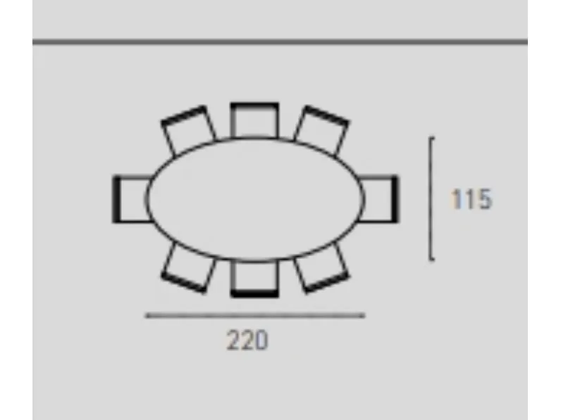 Tavolo ovale in vetro Eclipse di Target point