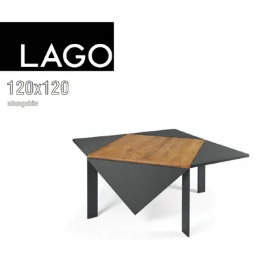 Tavolo quadrato a quattro gambe Loto allungabile 120x120 Lago scontato