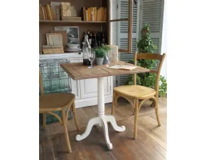 Tavolo quadrato in legno Bistrot new vintage white Orchidea milano in Offerta Outlet