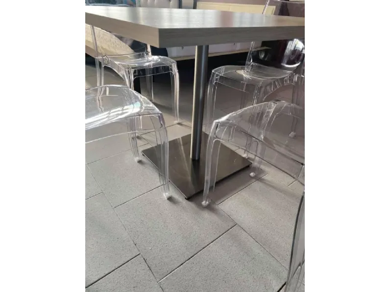Tavolo quadrato in legno Tavolo completo di 4 sedie fine serie Md work in Offerta Outlet