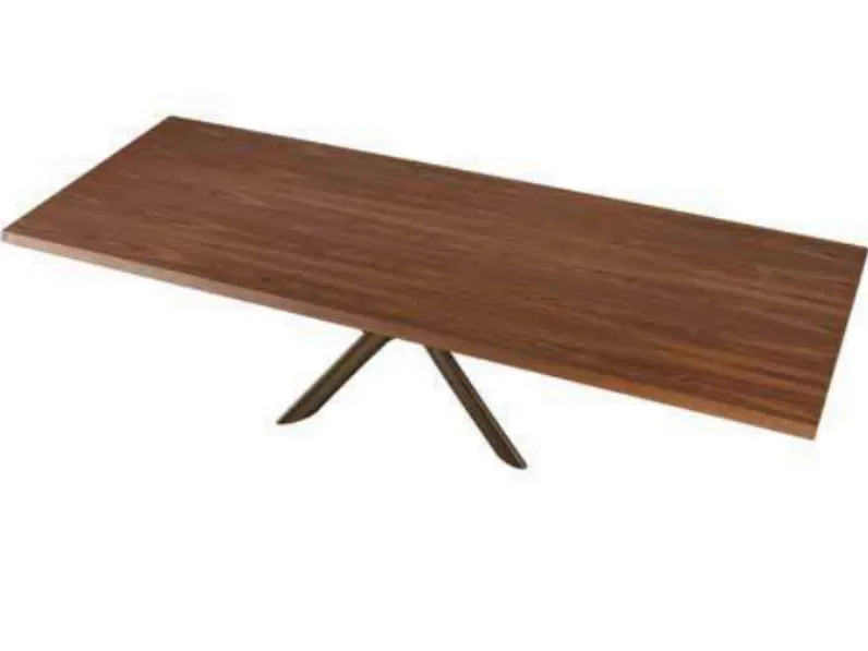 Tavolo rettangolare con basamento centrale Style wood Mottes selection scontato
