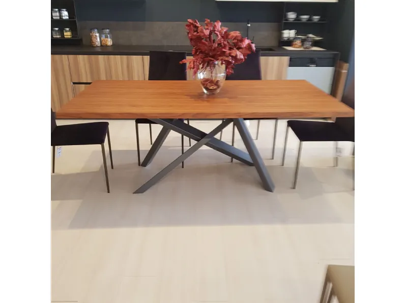 Tavolo rettangolare in legno Cross di Fgf mobili in Offerta Outlet