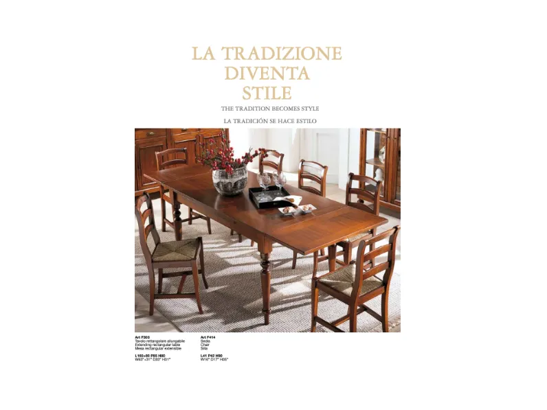 Tavolo rettangolare in legno F303 di Falegnameria italiana in Offerta Outlet