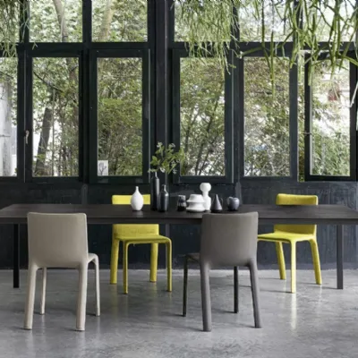 Tavolo rettangolare in metallo Thin-k alluminio Kristalia in Offerta Outlet