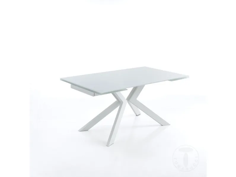 Tavolo rettangolare in metallo Tips evolution vetro bianco Tomasucci in Offerta Outlet