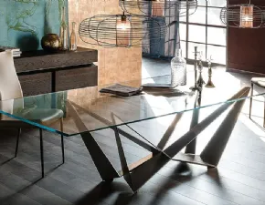 Tavolo rettangolare in vetro Skorpio Cattelan italia in Offerta Outlet