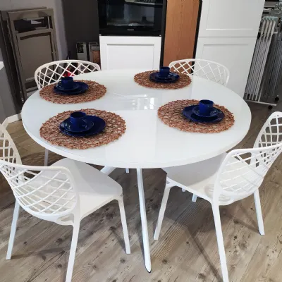 Tavolo rotondo in vetro Giove Connubia in Offerta Outlet