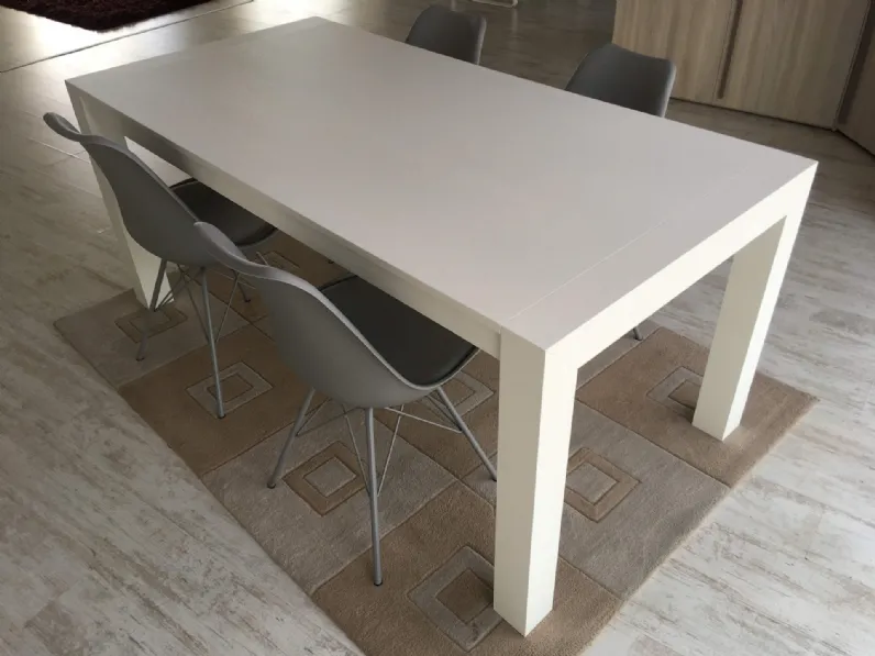 Tavolo in legno rettangolare Tavolo rovere verniciato bianco dim. 180x95 cm allungbile  sino a 280 cm Artigianale a prezzo ribassato