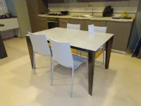 Tavolo Tavolo cruz xxl 20.69 + 4 sedie eva 04.22 Bontempi casa in ceramica Rettangolare allungabile