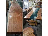 Tavolo Tavolo in legno re resina  industrial   Outlet etnico a prezzo scontato