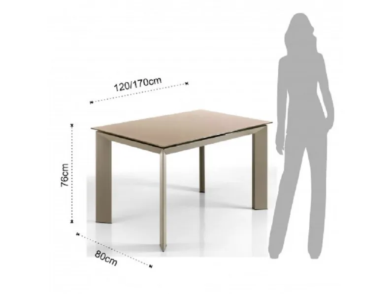 Tavolo Tomasucci modello Blade 120 Tortora