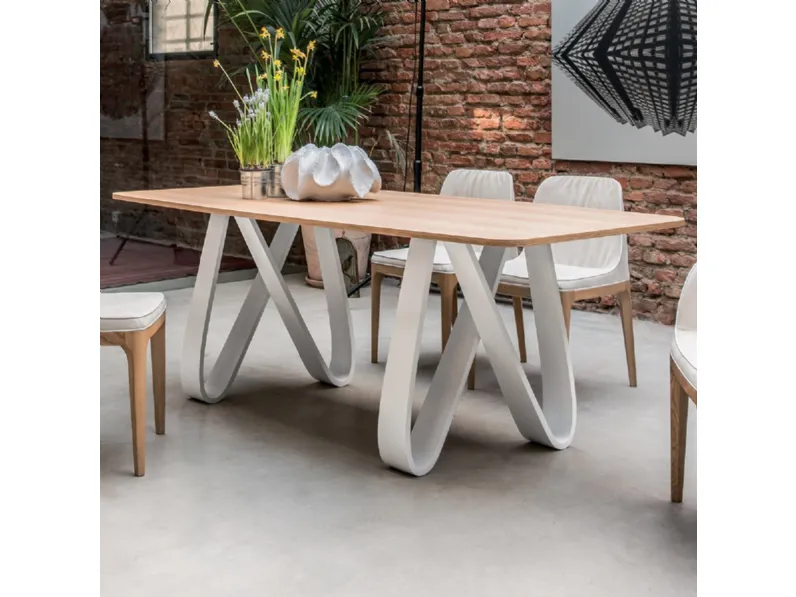 tavolo moderno 100 x 200 piano in legno rovere naturale scontato 