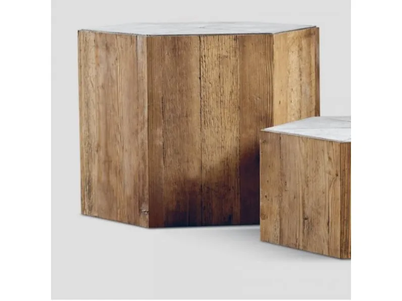 Tavolino in stile design modello Db004447 set di tre tavolini esagonali di Dialma brown a prezzi imbattibili