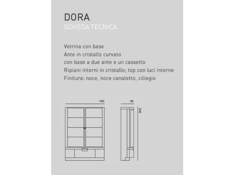 Vetrinetta Dora by borghi Artigianale in legno a prezzo Outlet