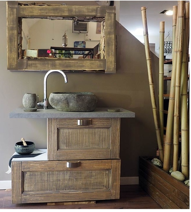 bagno etnico in legno vintage grey doppia ribalta arredo