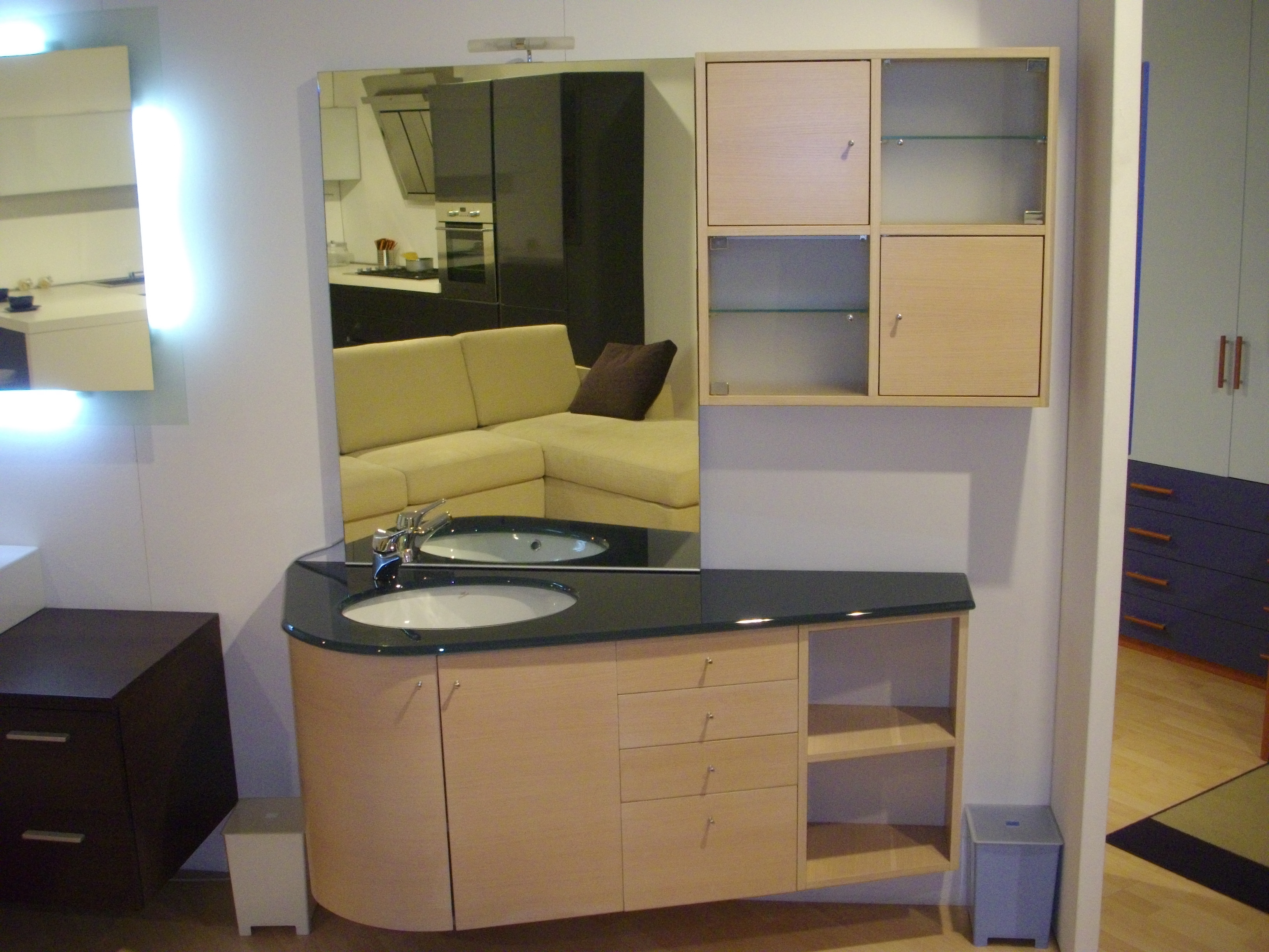 Mobile bagno rovere naturale: 51 h 195 cm rovere naturale stuccato ...