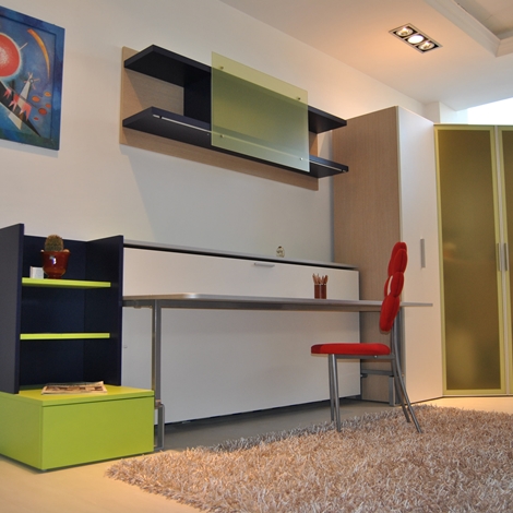 Cameretta clei con letti a scomparsa laminato opaco camerette a ...