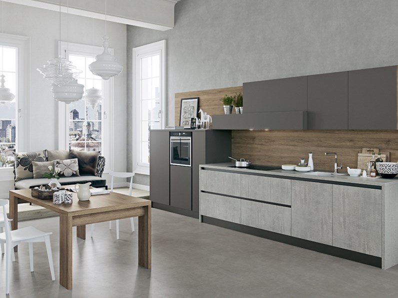 Cucina grigio design lineare Time Arredo3