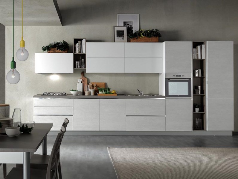 Cucina Marilin moderna bianca lineare Aran