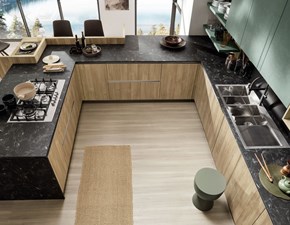 Cucina rovere moro moderna con penisola Cucina con finiture legno Colombini casa