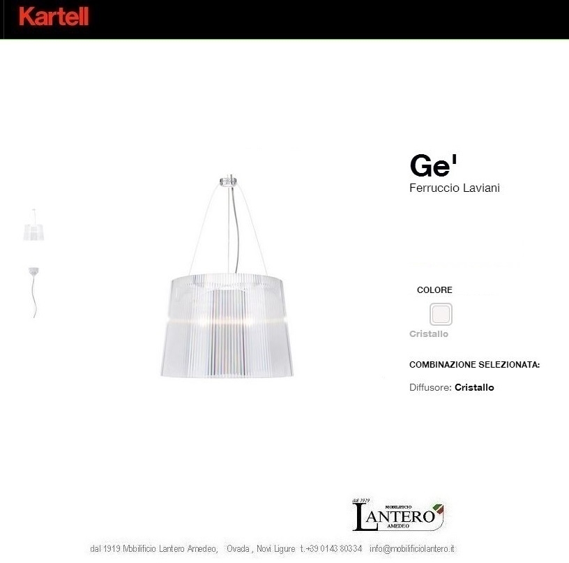 Illuminazione Kartell Ge ,lampade a sospensione kartell, vendita online Lampade a sospensione ...
