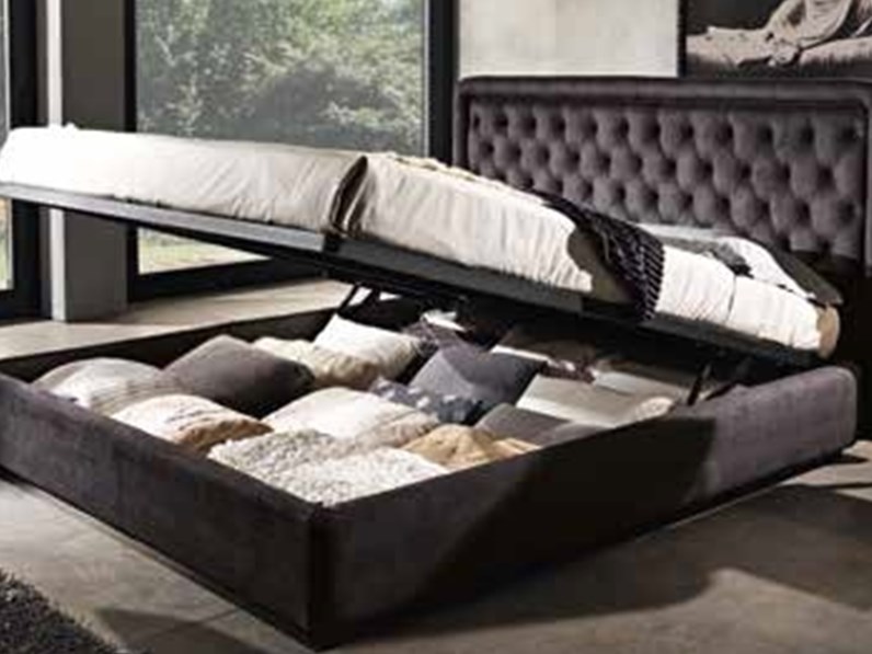 Letto Matrimoniale Contenitore In Velluto