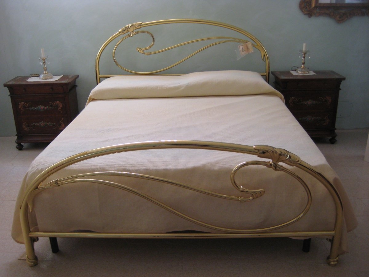 Letto matrimoniale marca Slam modello Orchidea in ottone - Letti a