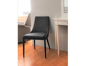 quercia CLP Sedia Design Toulouse Imbottita In Stoffa I Sedia Pranzo Con Scocca In Stoffa I Sedia Pranzo Con Telaio In Legno Colore:grigio scuro Colore della cornice:bianco