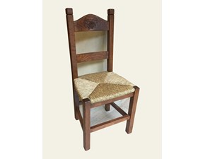 Sedia senza braccioli Art.106 sedia in castagno con intaglio uva serie sl Artigiani veneti a prezzo scontato