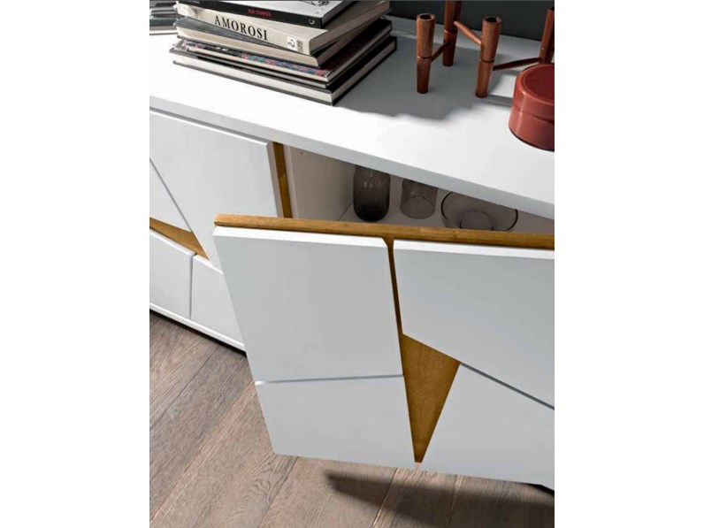 Madia moderna bianca legno offerta PREZZI OUTLET
