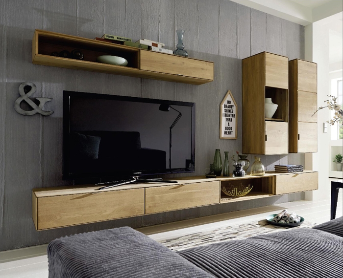 Parete attrezzata soggiorno in legno massello sconto -48% - Soggiorni a