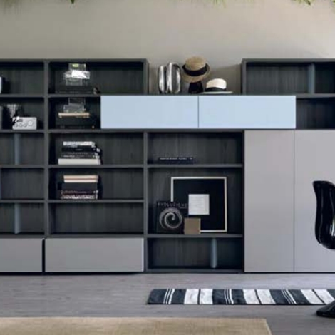Soggiorno doimo city line a terra con libreria soggiorni a ...