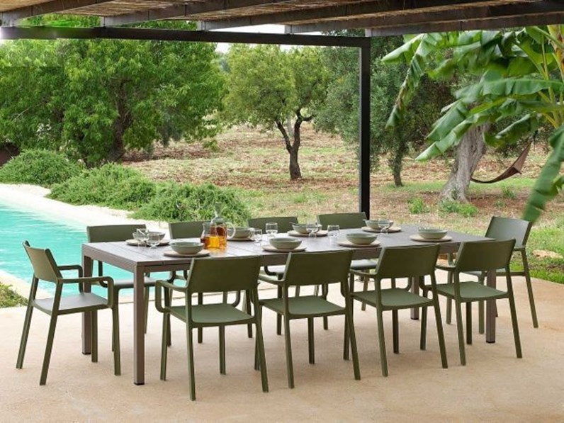 TAVOLO Nardi outdoor Rio 210/280 + 8 sedie trill con braccioli SCONTATO